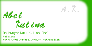 abel kulina business card